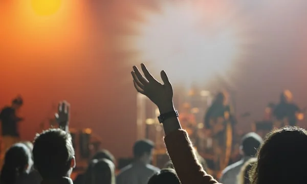 Congregation gathered together in worship